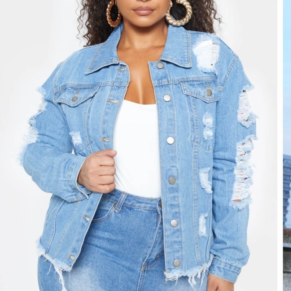 Prettylittlething Light Distressed Jacket
